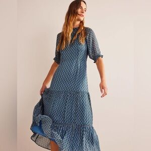Boden Teal and Navy Paisley Maxi Dress